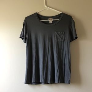 Gray Scoop Neck Tee